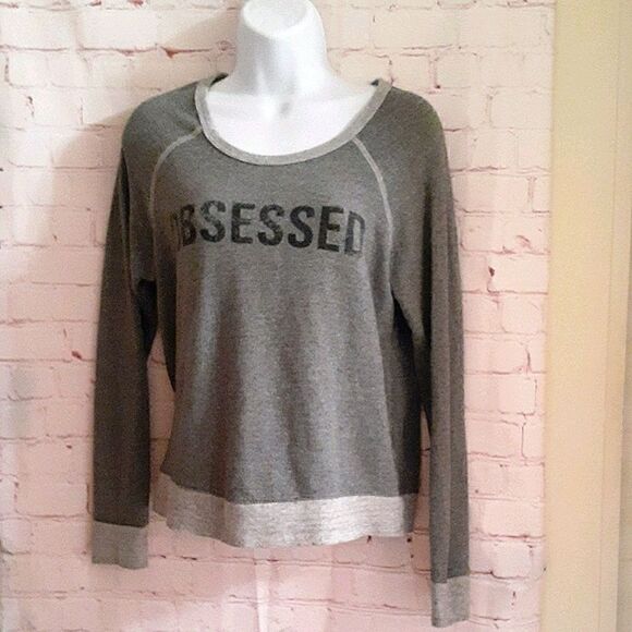 Sundry Gray Oversized "Obsessed" Graphic Sweatshirt sz.0/XS MSRP $72 - Picture 1 of 6